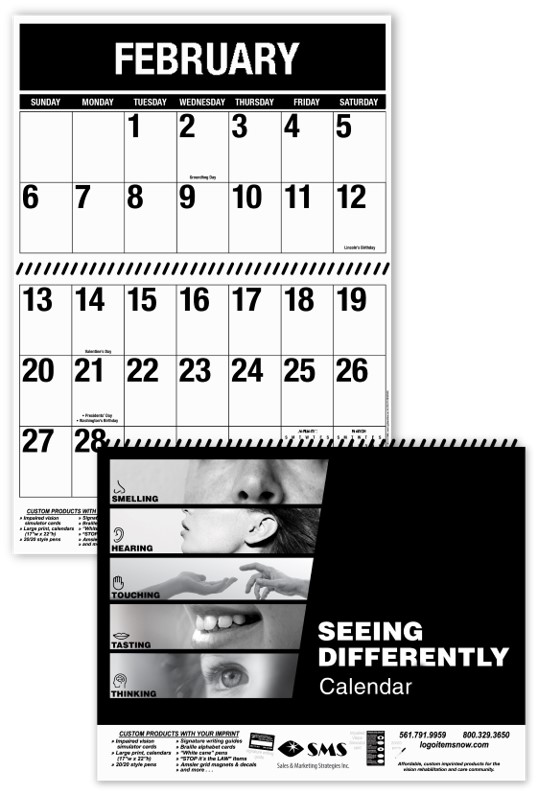 Image of large print calendar.