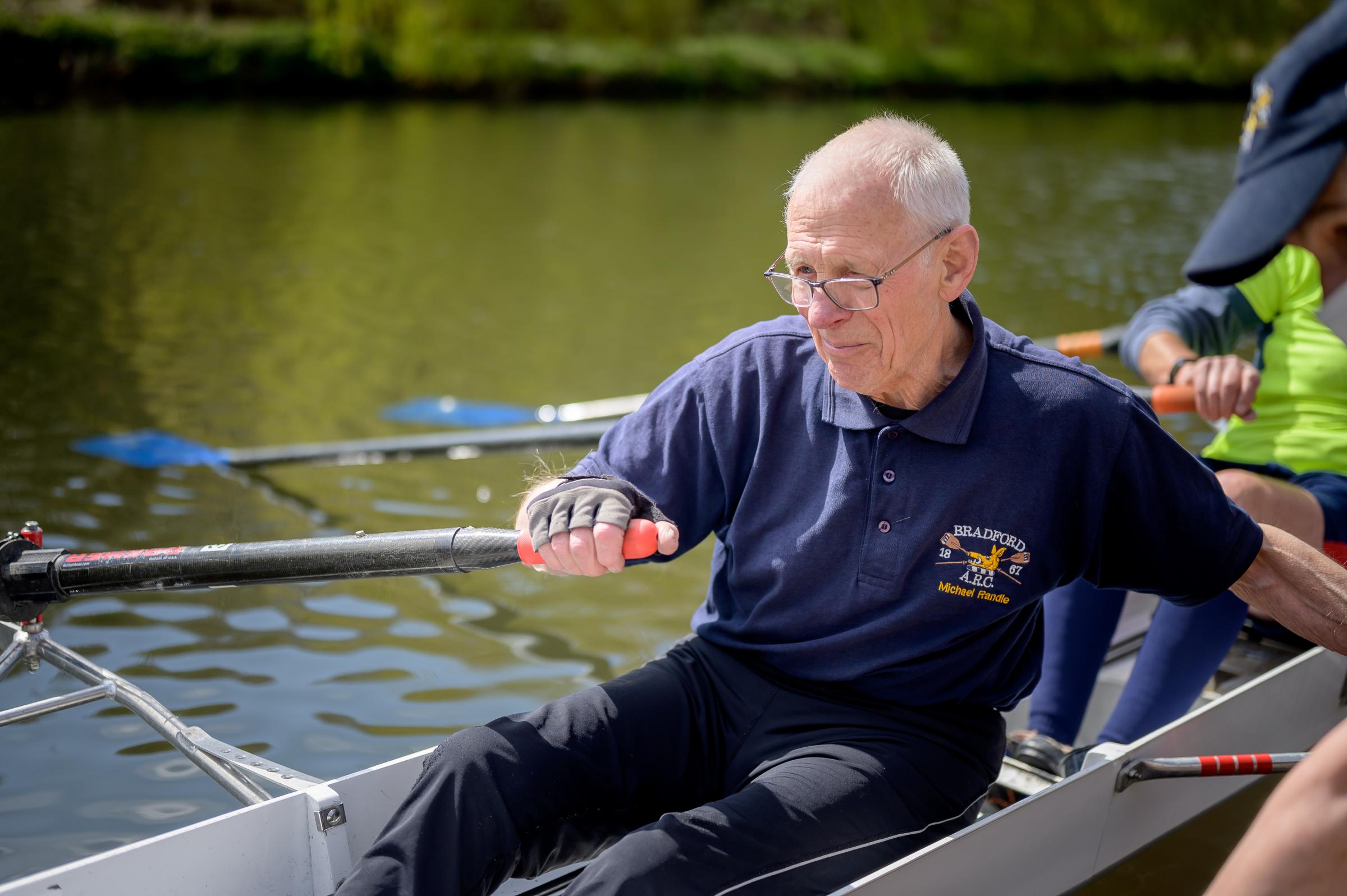 Man canoeing